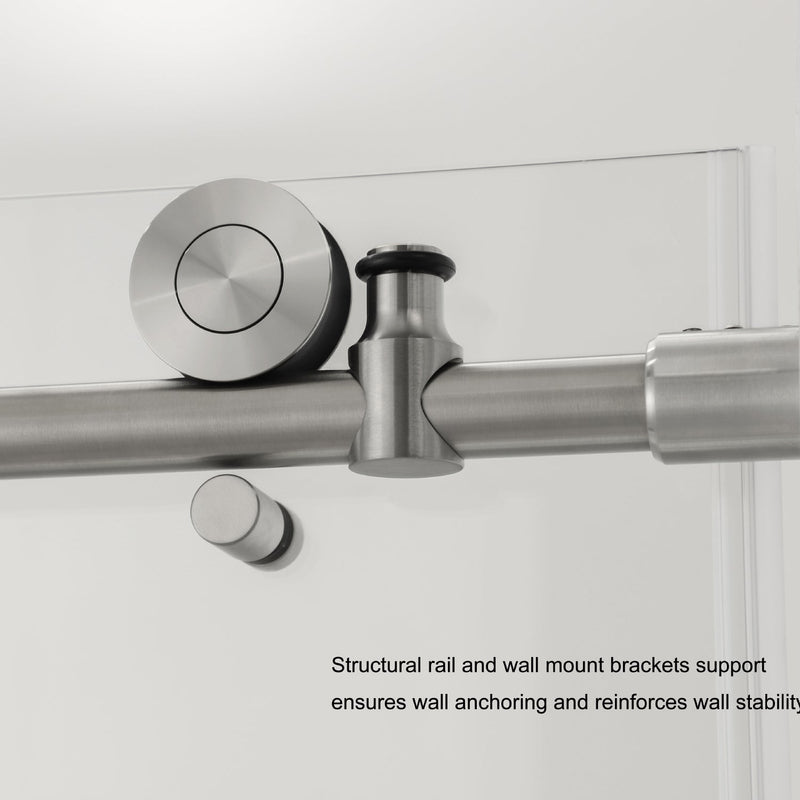 Vinnova 312160-SS-BG Villena Single Sliding Frameless Tub Door in Brushed Gold - 60" W x 58" H
