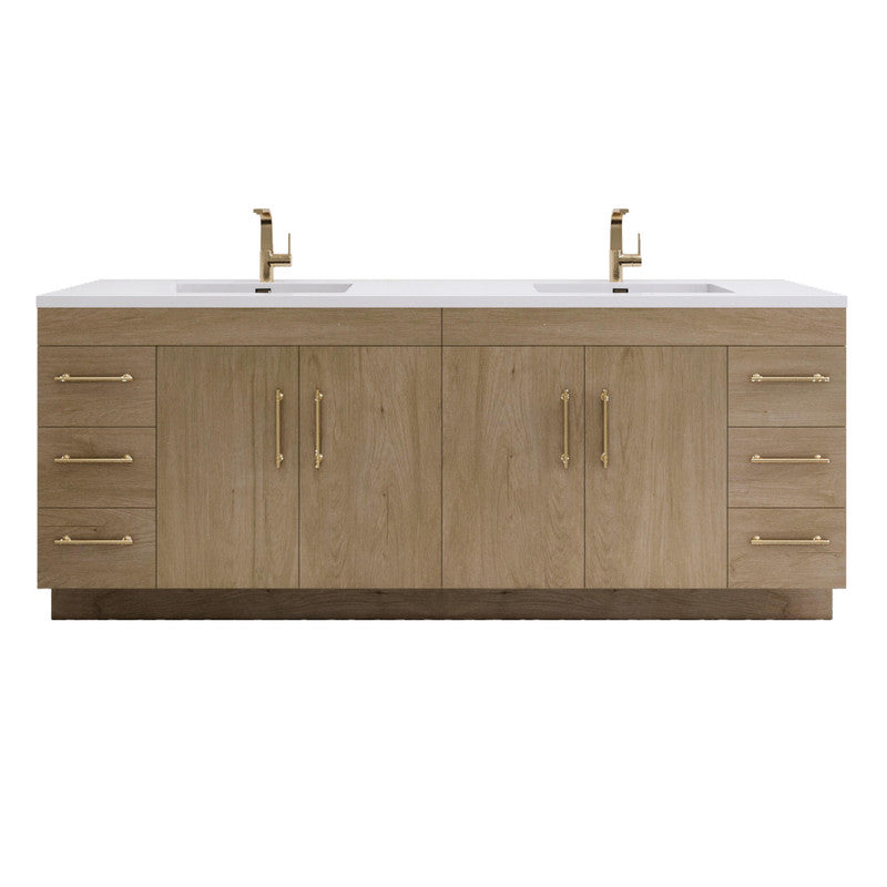 Moreno Bath ELSA84DFS Elsa 84" Freestanding Vanity With Reinforced Acrylic Double Sink Top