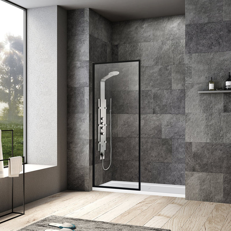 Vinnova 313034-WR-MB Arcos 34" W x 74" H Framed Fixed Glass Panel