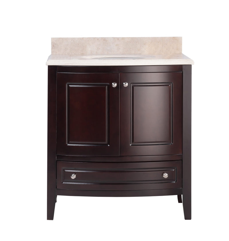 Laviva 3130709-32B-JG Estella 32" Brown Bathroom Vanity with Jerusalem Gold Marble Countertop