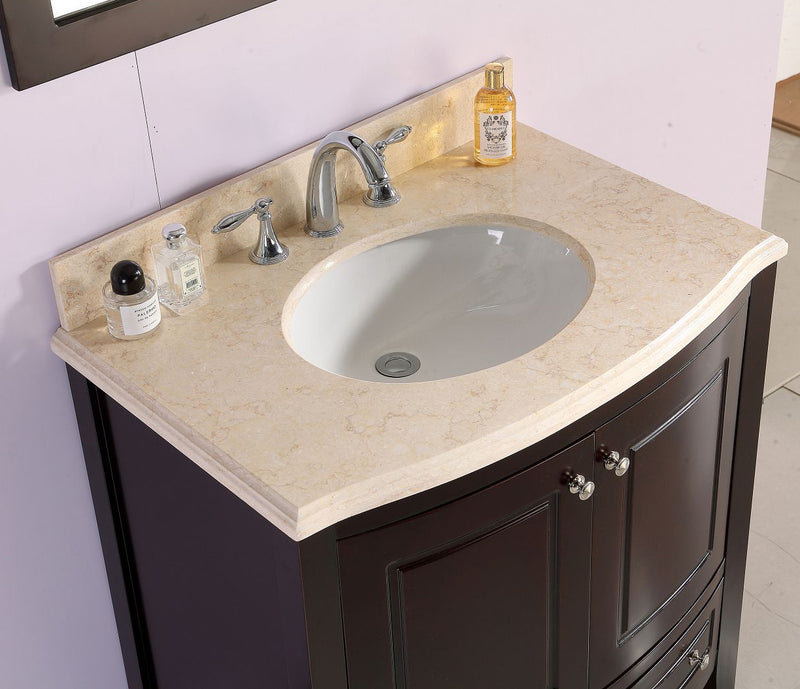 Laviva 3130709-32B-JG Estella 32" Brown Bathroom Vanity with Jerusalem Gold Marble Countertop
