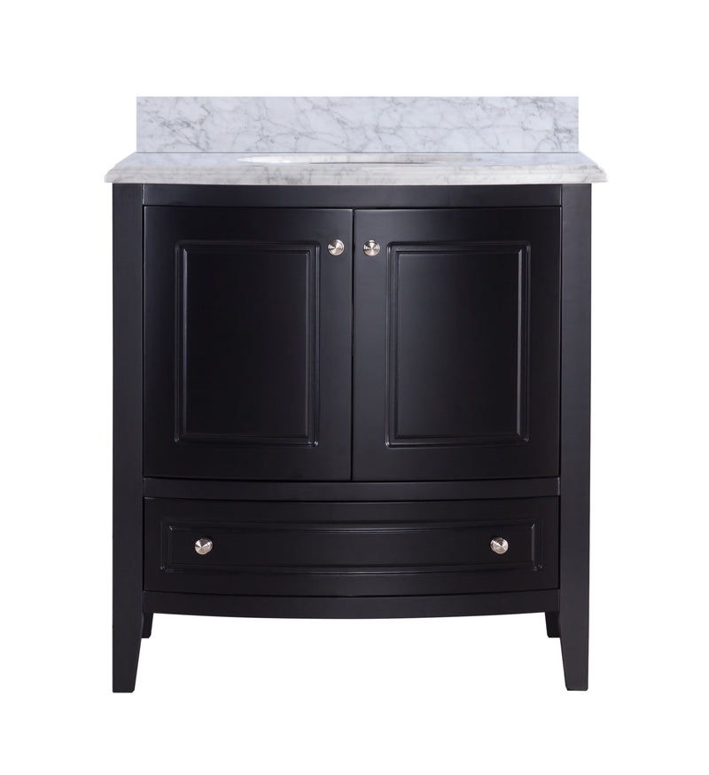Laviva 3130709-32E-WC Estella 32" Espresso Bathroom Vanity with White Carrara Marble Countertop