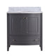 Laviva 3130709-32G-WC Estella 32" Grey Bathroom Vanity with White Carrara Marble Countertop