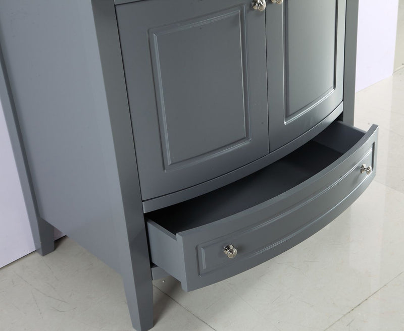 Laviva 3130709-32G-WC Estella 32" Grey Bathroom Vanity with White Carrara Marble Countertop