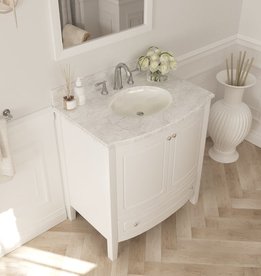 Laviva 3130709-32W-WC Estella 32" White Bathroom Vanity with White Carrara Marble Countertop - view 2