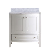 Laviva 3130709-32W-WC Estella 32" White Bathroom Vanity with White Carrara Marble Countertop