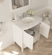 Laviva 3130709-32W-WC Estella 32" White Bathroom Vanity with White Carrara Marble Countertop - view 3