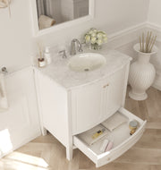Laviva 3130709-32W-WC Estella 32" White Bathroom Vanity with White Carrara Marble Countertop - view 4