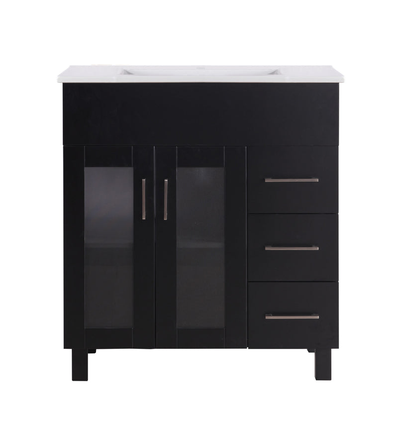 Laviva 31321529-32E-CB Nova 32" Espresso Bathroom Vanity with White Ceramic Basin Countertop