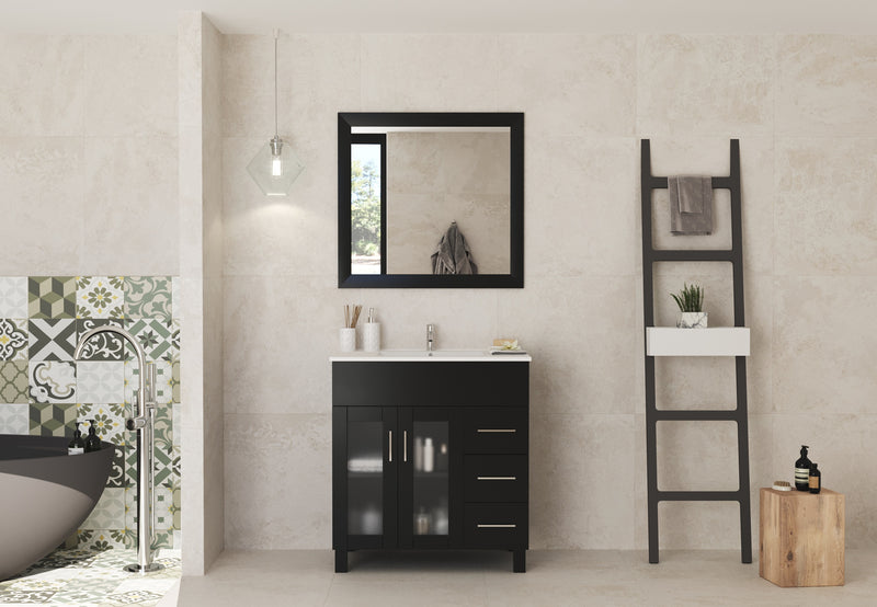 Laviva 31321529-32E-CB Nova 32" Espresso Bathroom Vanity with White Ceramic Basin Countertop