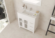 Laviva 31321529-32W-CB Nova 32" White Bathroom Vanity with White Ceramic Basin Countertop - view 3