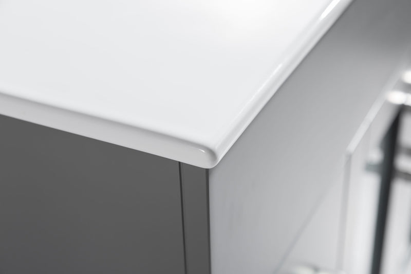 Laviva 31321529-36G-CB Nova 36" Grey Bathroom Vanity with White Ceramic Basin Countertop
