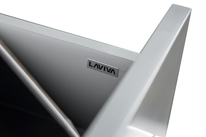 Laviva 31321529-48G-CB Nova 48" Grey Bathroom Vanity with White Ceramic Basin Countertop