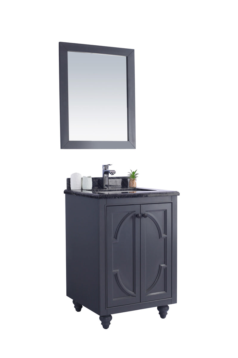 Laviva 313613-24G-BW Odyssey 24" Maple Grey Bathroom Vanity with Black Wood Marble Countertop