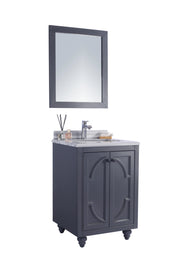 Laviva 313613-24G-WS Odyssey 24" Maple Grey Bathroom Vanity with White Stripes Marble Countertop - view 2