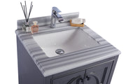Laviva 313613-24G-WS Odyssey 24" Maple Grey Bathroom Vanity with White Stripes Marble Countertop - view 3