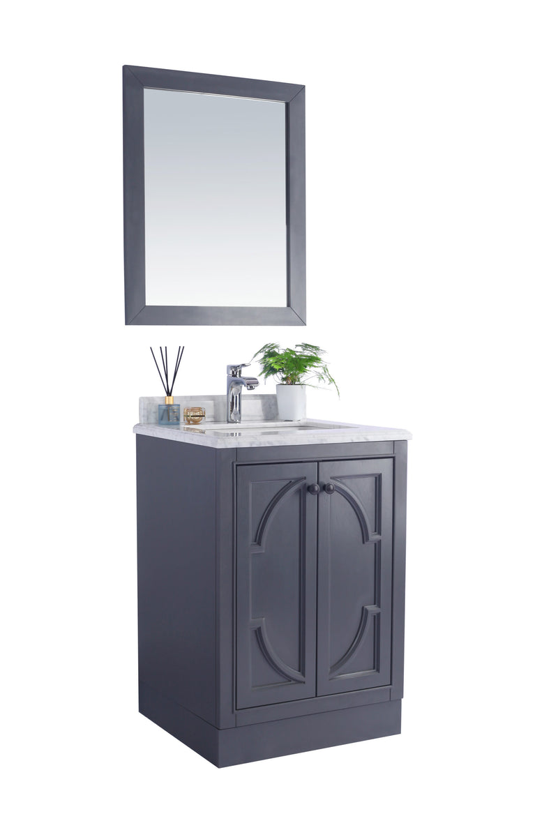 Laviva 313613-24G-WS Odyssey 24" Maple Grey Bathroom Vanity with White Stripes Marble Countertop - view 5