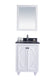 Laviva 313613-24W-BW Odyssey 24" White Bathroom Vanity with Black Wood Marble Countertop