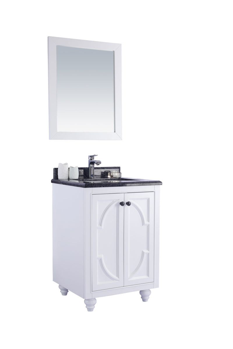 Laviva 313613-24W-BW Odyssey 24" White Bathroom Vanity with Black Wood Marble Countertop