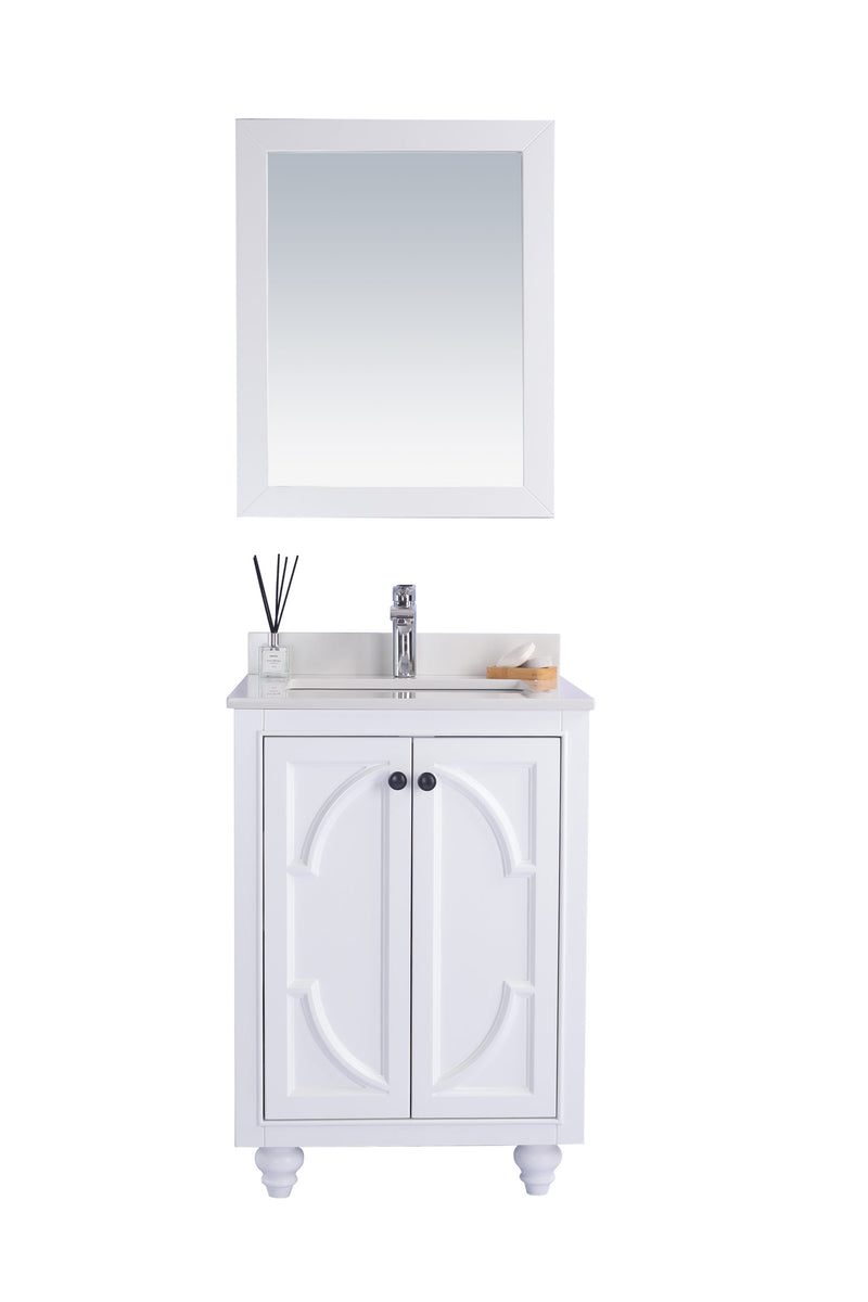 Laviva 313613-24W-WQ Odyssey 24" White Bathroom Vanity with White Quartz Countertop
