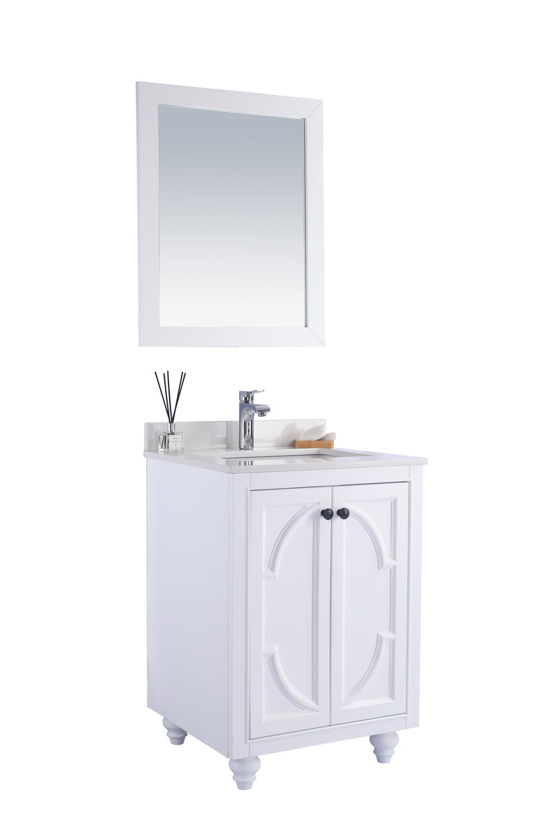 Laviva 313613-24W-WQ Odyssey 24" White Bathroom Vanity with White Quartz Countertop