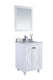 Laviva 313613-24W-WS Odyssey 24" White Bathroom Vanity with White Stripes Marble Countertop