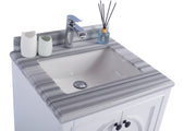 Laviva 313613-24W-WS Odyssey 24" White Bathroom Vanity with White Stripes Marble Countertop - view 2