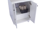 Laviva 313613-24W-WS Odyssey 24" White Bathroom Vanity with White Stripes Marble Countertop - view 3