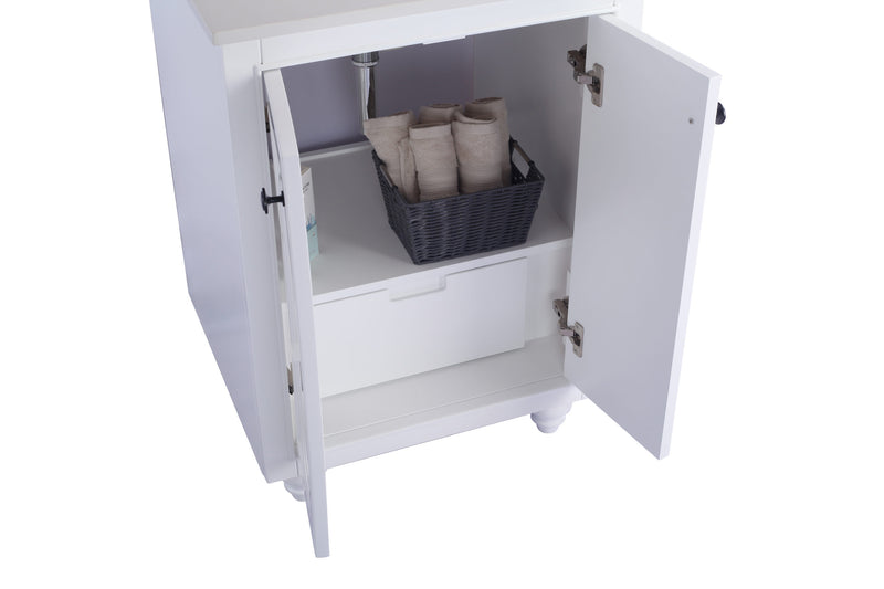 Laviva 313613-24W-WS Odyssey 24" White Bathroom Vanity with White Stripes Marble Countertop - view 3