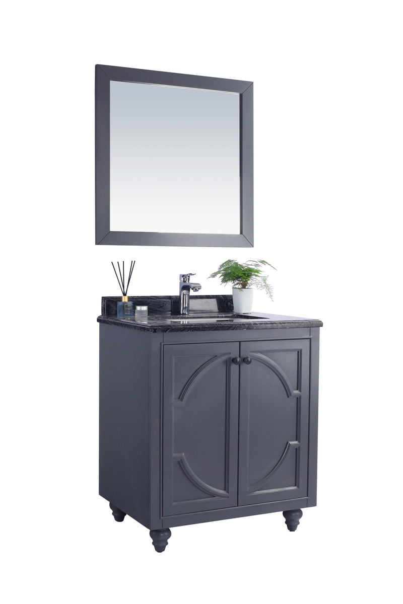 Laviva 313613-30G-BW Odyssey 30" Maple Grey Bathroom Vanity with Black Wood Marble Countertop