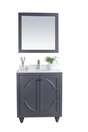 Laviva 313613-30G-PW Odyssey 30" Maple Grey Bathroom Vanity with Pure White Phoenix Stone Countertop