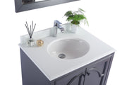 Laviva 313613-30G-PW Odyssey 30" Maple Grey Bathroom Vanity with Pure White Phoenix Stone Countertop - view 3