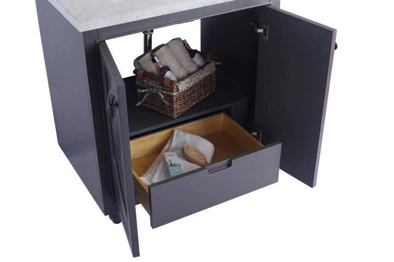 Laviva 313613-30G-PW Odyssey 30" Maple Grey Bathroom Vanity with Pure White Phoenix Stone Countertop - view 5