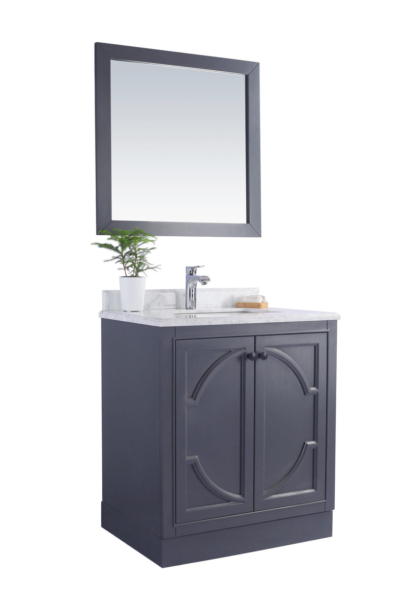Laviva 313613-30G-PW Odyssey 30" Maple Grey Bathroom Vanity with Pure White Phoenix Stone Countertop - view 7
