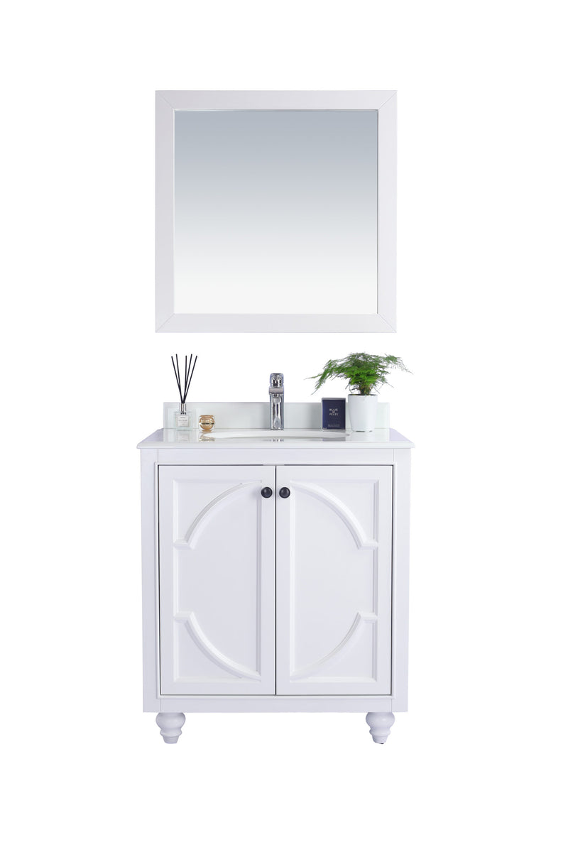 Laviva 313613-30W-PW Odyssey 30" White Bathroom Vanity with Pure White Phoenix Stone Countertop