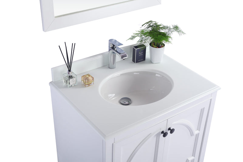 Laviva 313613-30W-PW Odyssey 30" White Bathroom Vanity with Pure White Phoenix Stone Countertop - view 3