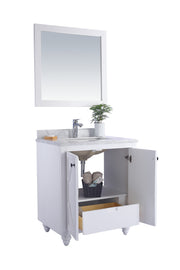 Laviva 313613-30W-PW Odyssey 30" White Bathroom Vanity with Pure White Phoenix Stone Countertop - view 4