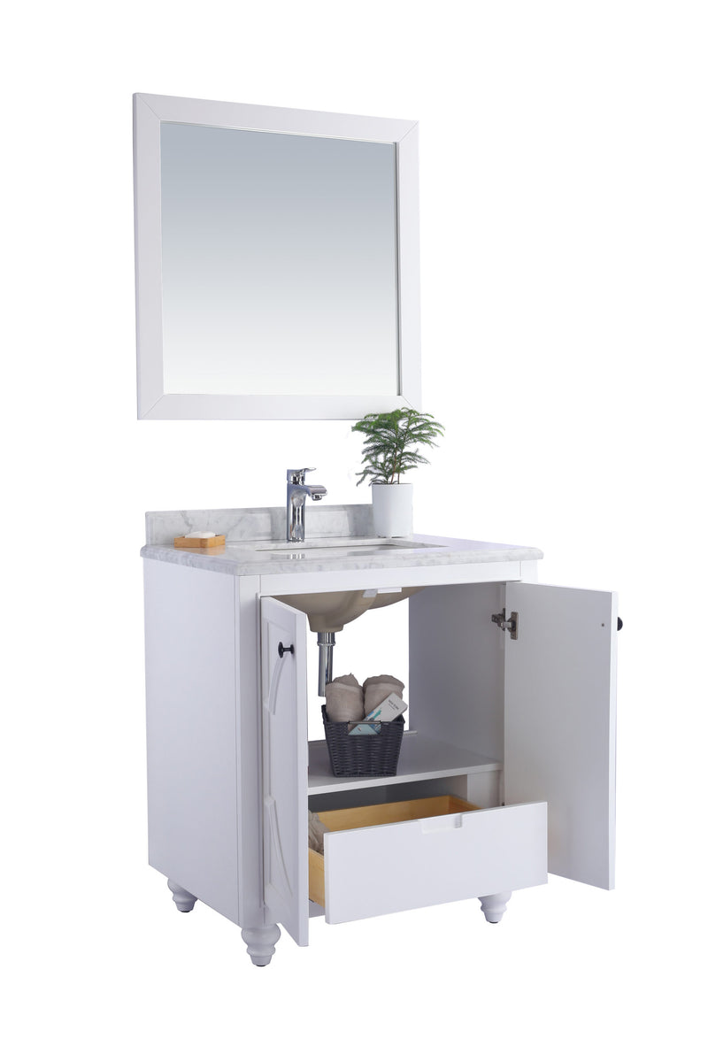 Laviva 313613-30W-PW Odyssey 30" White Bathroom Vanity with Pure White Phoenix Stone Countertop - view 4