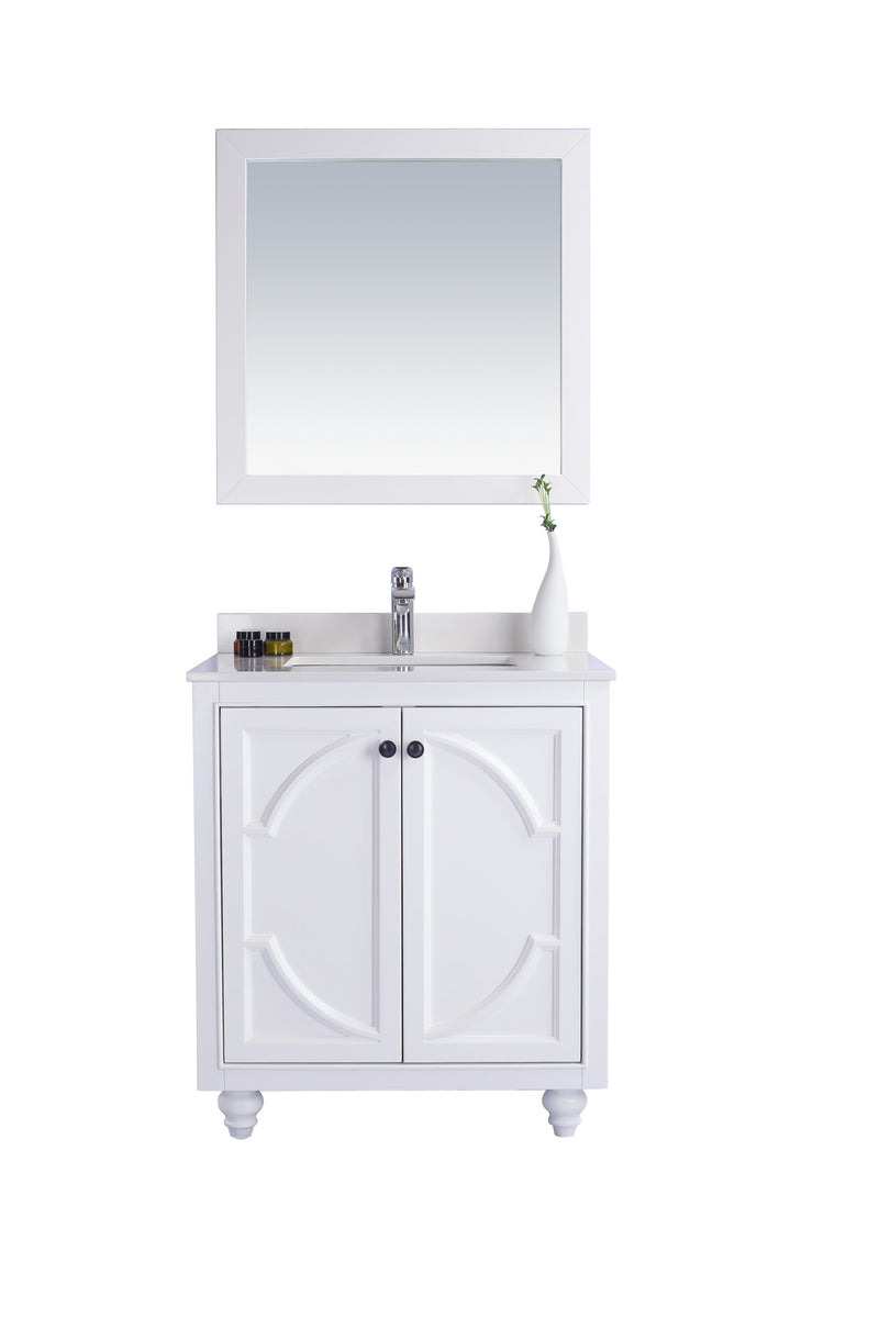 Laviva 313613-30W-WQ Odyssey 30" White Bathroom Vanity with White Quartz Countertop