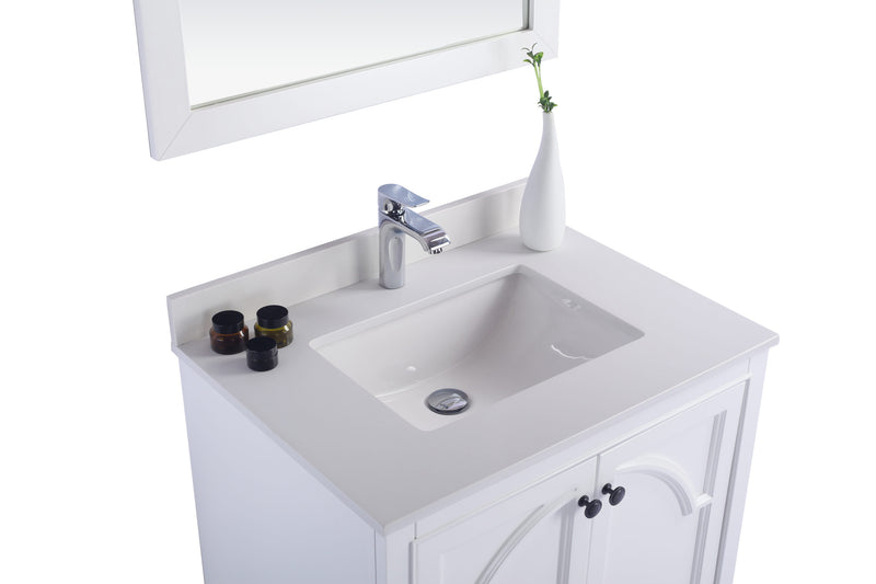 Laviva 313613-30W-WQ Odyssey 30" White Bathroom Vanity with White Quartz Countertop