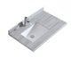 Laviva 313613-36-WS Odyssey 36" Single Hole White Stripes Marble Countertop with Left Offset Rectangular Ceramic Sink