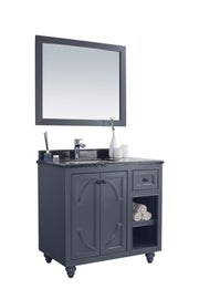 Laviva 313613-36G-BW Odyssey 36" Maple Grey Bathroom Vanity with Black Wood Marble Countertop - view 2