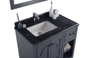 Laviva 313613-36G-BW Odyssey 36" Maple Grey Bathroom Vanity with Black Wood Marble Countertop - view 3