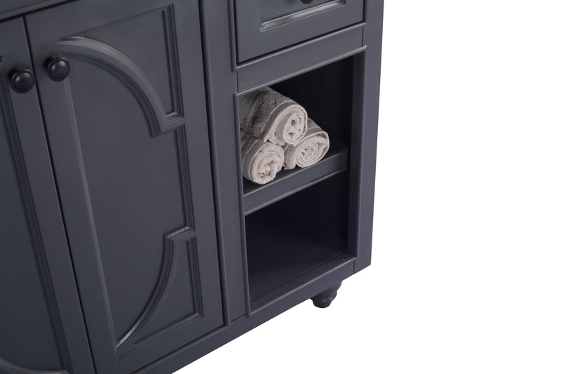 Laviva 313613-36G-BW Odyssey 36" Maple Grey Bathroom Vanity with Black Wood Marble Countertop - view 5