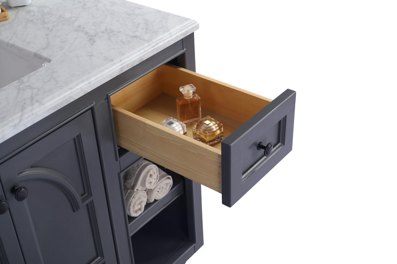 Laviva 313613-36G-BW Odyssey 36" Maple Grey Bathroom Vanity with Black Wood Marble Countertop - view 6