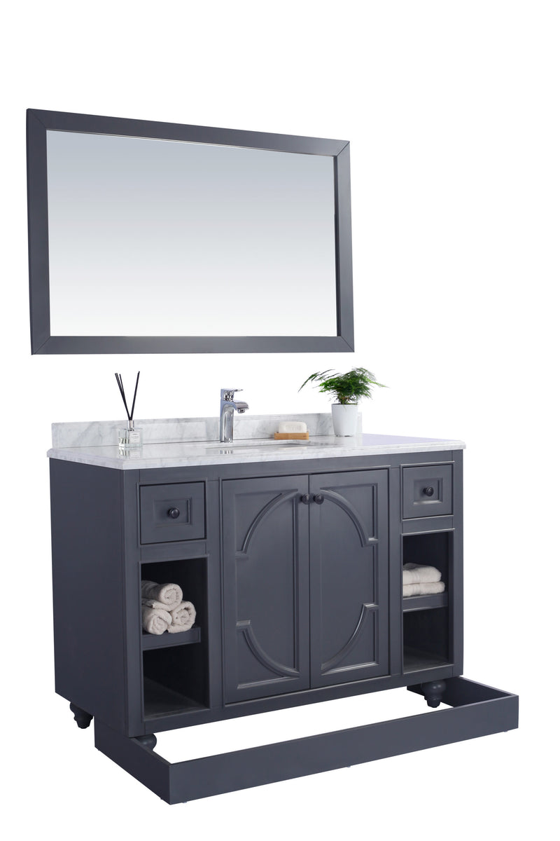 Laviva 313613-48G-WC Odyssey 48" Maple Grey Bathroom Vanity with White Carrara Marble Countertop