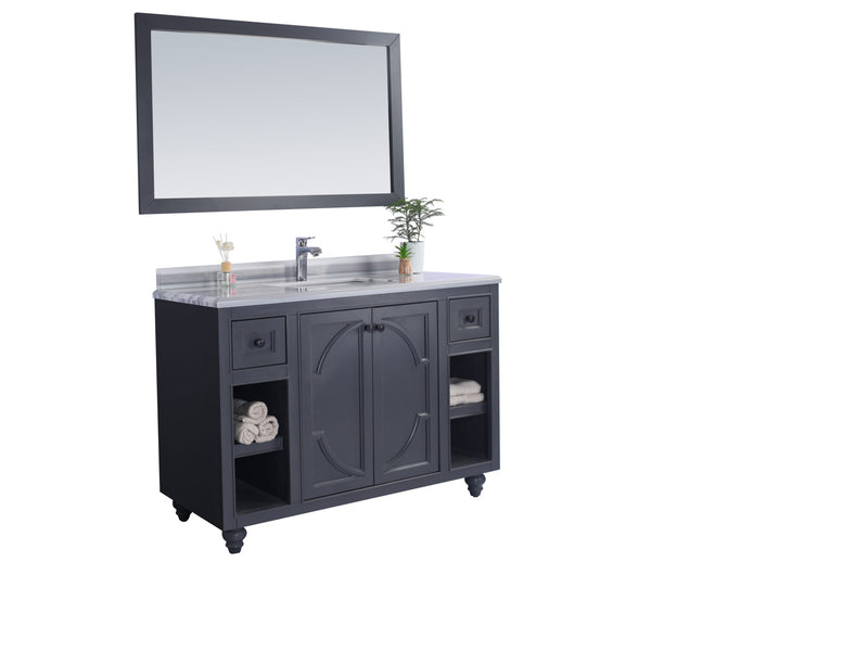 Laviva 313613-48G-WS Odyssey 48" Maple Grey Bathroom Vanity with White Stripes Marble Countertop