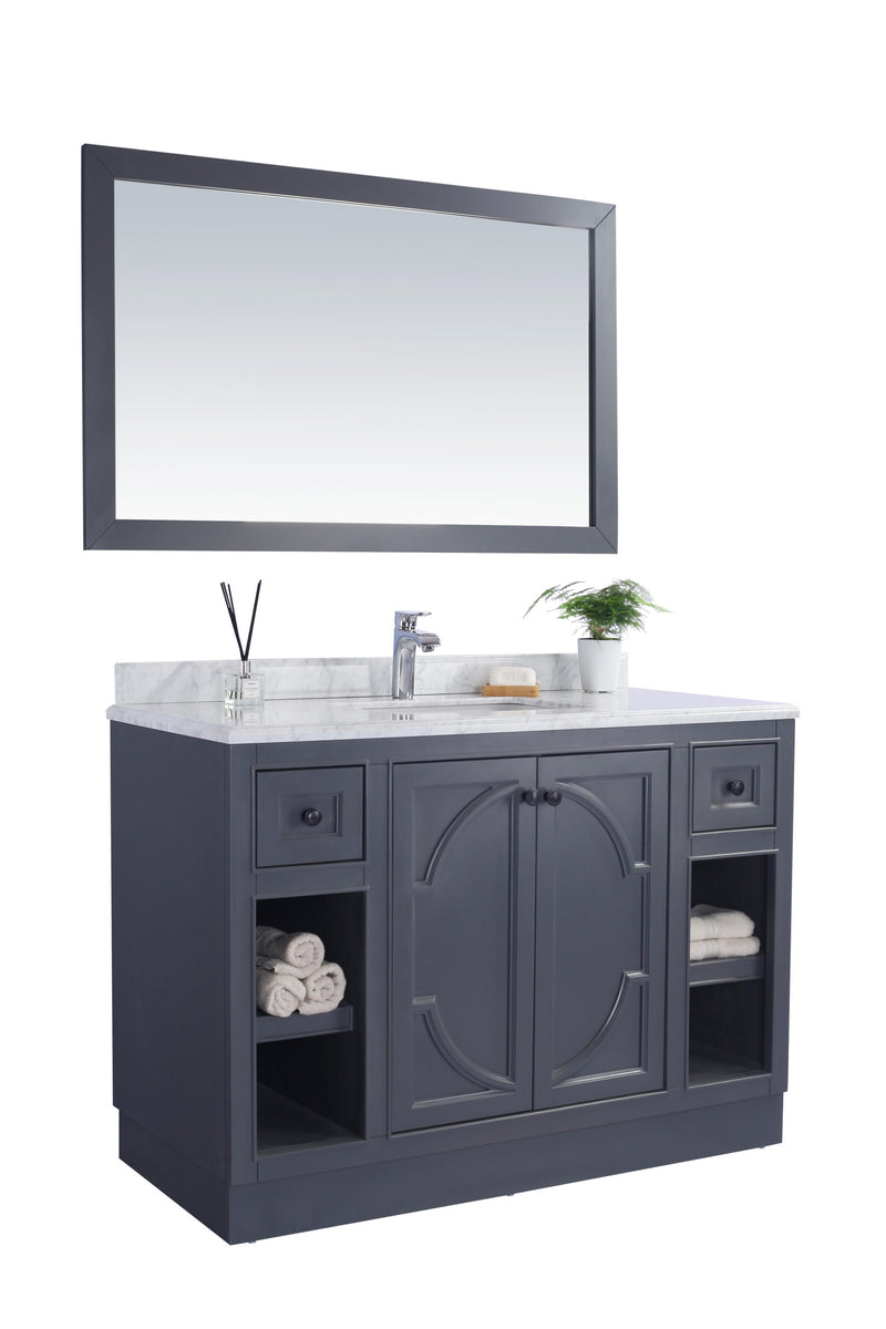 Laviva 313613-48G-WS Odyssey 48" Maple Grey Bathroom Vanity with White Stripes Marble Countertop