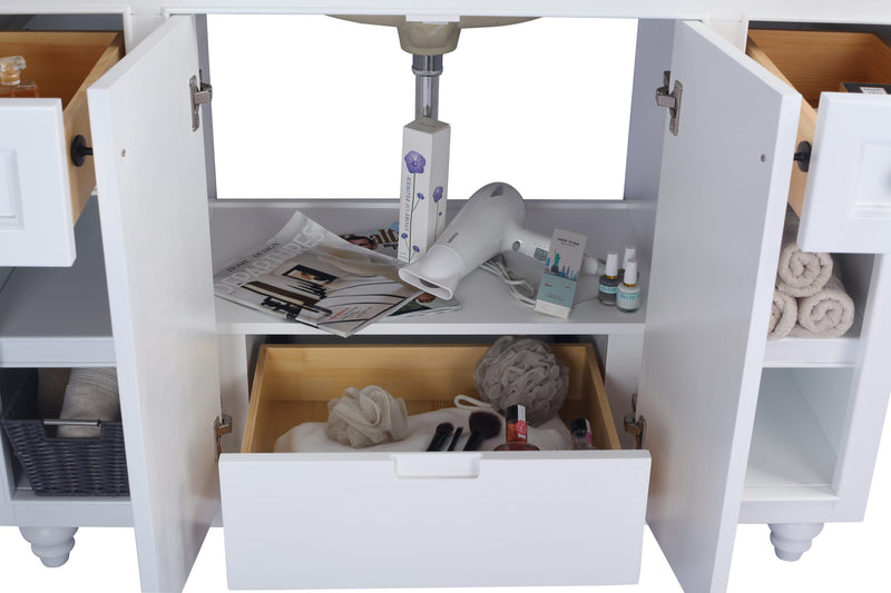 Laviva 313613-48W-MW Odyssey 48" White Bathroom Vanity with Matte White VIVA Stone Solid Surface Countertop