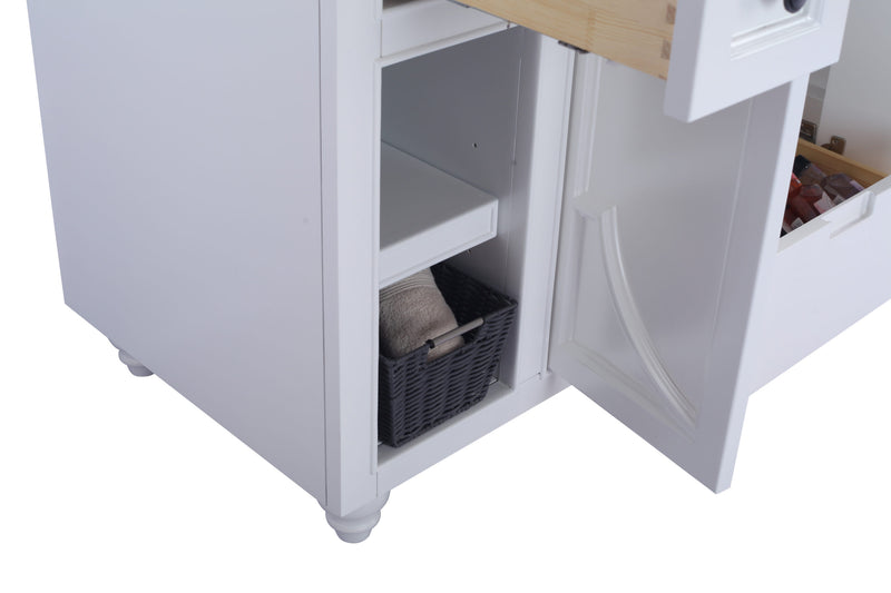Laviva 313613-48W-WC Odyssey 48" White Bathroom Vanity with White Carrara Marble Countertop
